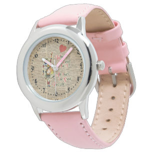 Alice,Mad Hatter & Rabbit Vintage Collage Watch