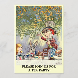 Alice Mad Hatter Tea Party Template Invitation