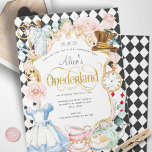 Alice mad hatter wonderland tea party 1st birthday invitation<br><div class="desc">Girl 1st birthday Alice's Onederland Tea party Invitation in pink and mint. This pretty first birthday invite perfect for any alice in wonderland mad hatter tea party  birthday theme.</div>