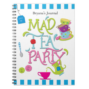 Alice Mad Tea Party Wonderland Whimsical Notebook