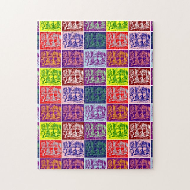 Alice meeting Tweedledum and Tweedledee pop art Jigsaw Puzzle (Vertical)