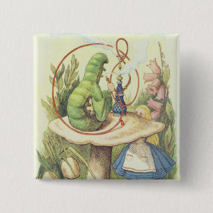 Alice Meets the Caterpillar 15 Cm Square Badge