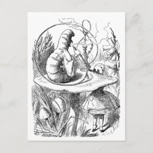 Alice Meets the Caterpillar - Alice in Wonderland Postcard