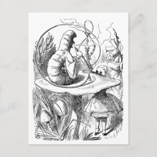 Alice Meets the Caterpillar - Alice in Wonderland Postcard