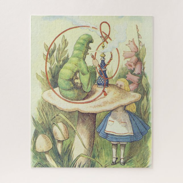 Alice Meets the Caterpillar Jigsaw Puzzle (Vertical)