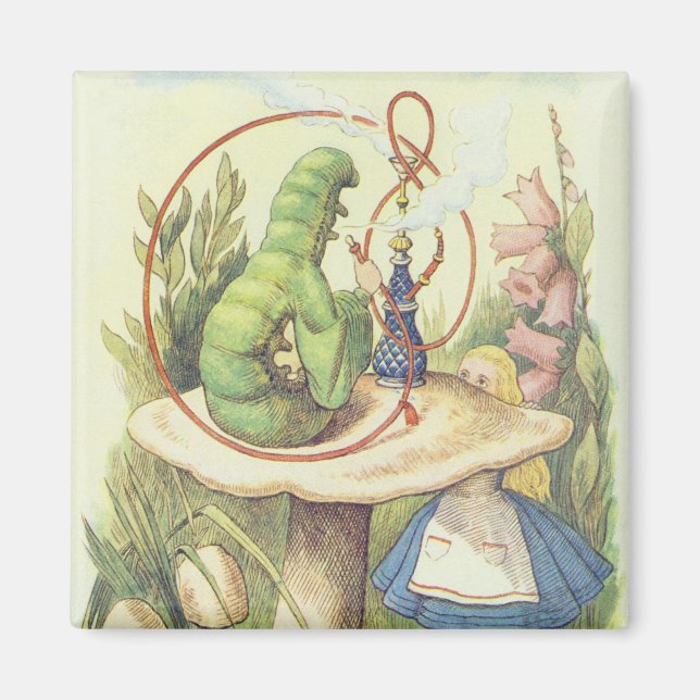 Alice Meets the Caterpillar Magnet (Front)