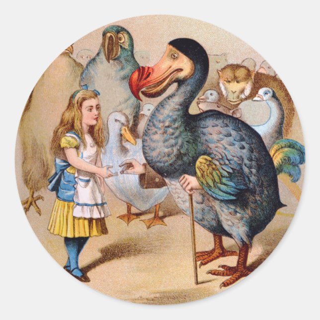 ALICE MEETS THE DODO BIRD CLASSIC ROUND STICKER (Front)