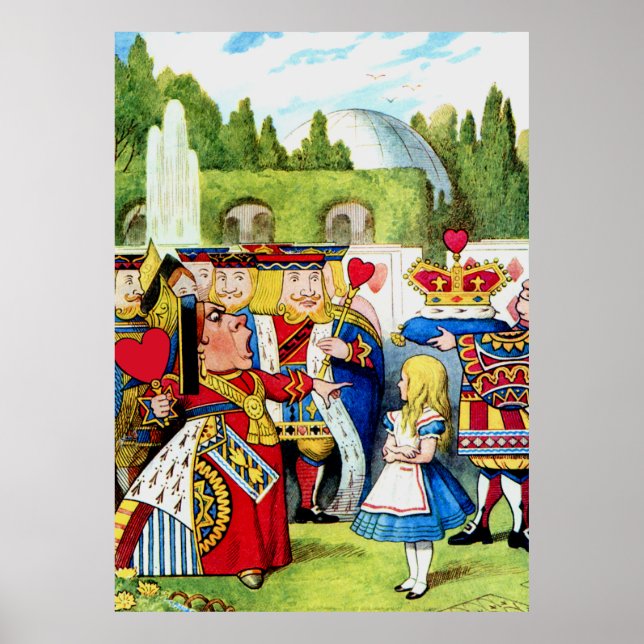 Alice Meets the Queen of Hearts in Wonderland Poster (Front)