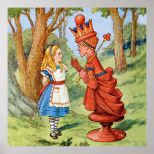Alice Meets the Red Queen in Wonderland Poster
