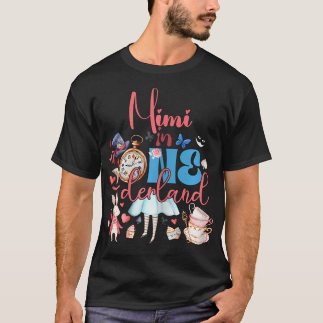 Alice Mimi In Onederland Birthday Family T-Shirt (Front)