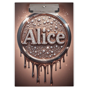 Alice Name Diamond Logo Badge in Sparkling Jewelle Clipboard