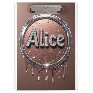 Alice Name Diamond Logo Badge in Sparkling Jewelle Clipboard