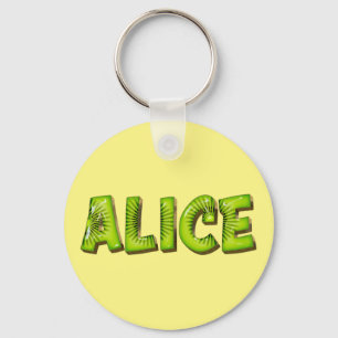 Alice Name Kiwi Design Key Fans Ring