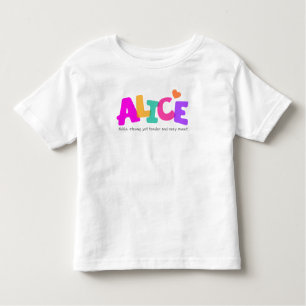 Alice name meaning girls bubble letters apparel toddler T-Shirt