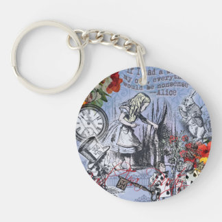 Alice nonsense curtain wonderland - Blue Key Ring
