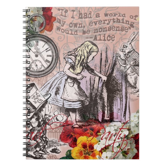 Alice nonsense curtain wonderland classic notebook (Front)