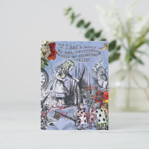 Alice nonsense curtain wonderland classic postcard