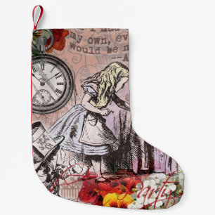 Alice nonsense curtain wonderland classic small christmas stocking