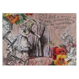 Alice nonsense curtain wonderland cutting board