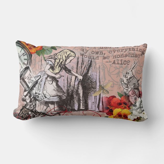 Alice nonsense curtain wonderland lumbar cushion (Front)