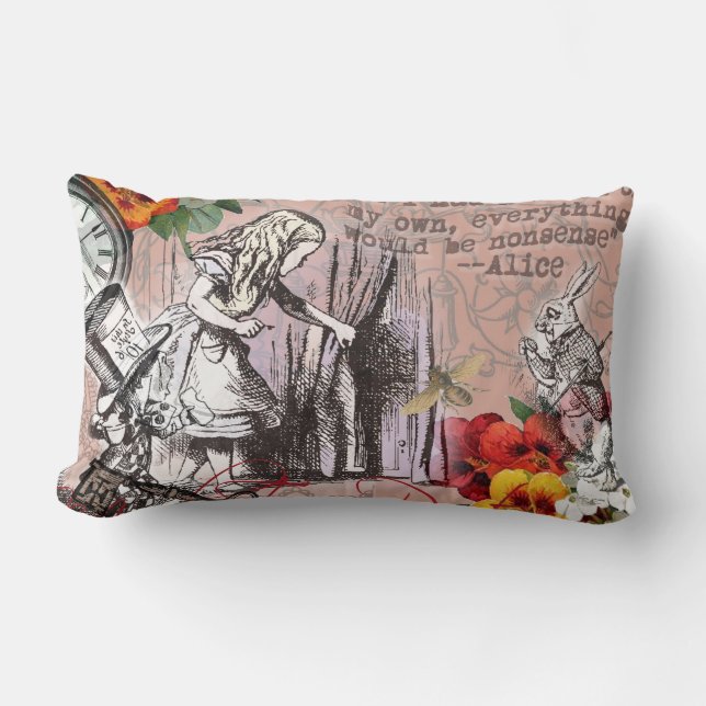 Alice nonsense curtain wonderland lumbar cushion (Front)