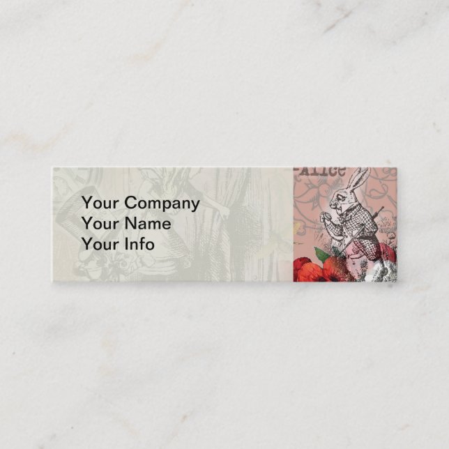 Alice nonsense curtain wonderland mini business card (Front)