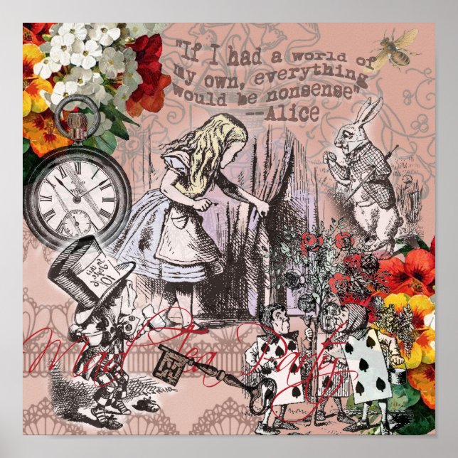 Alice nonsense curtain wonderland poster (Front)