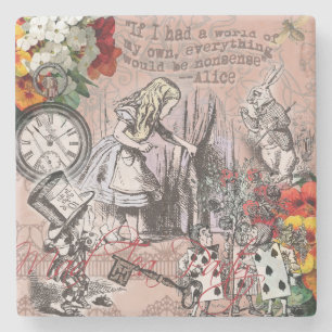 Alice nonsense curtain wonderland stone coaster