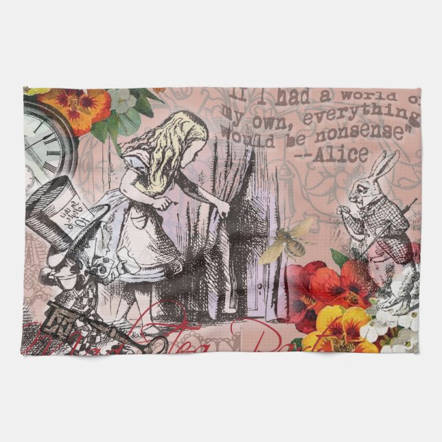 Alice nonsense curtain wonderland tea towel (Horizontal)