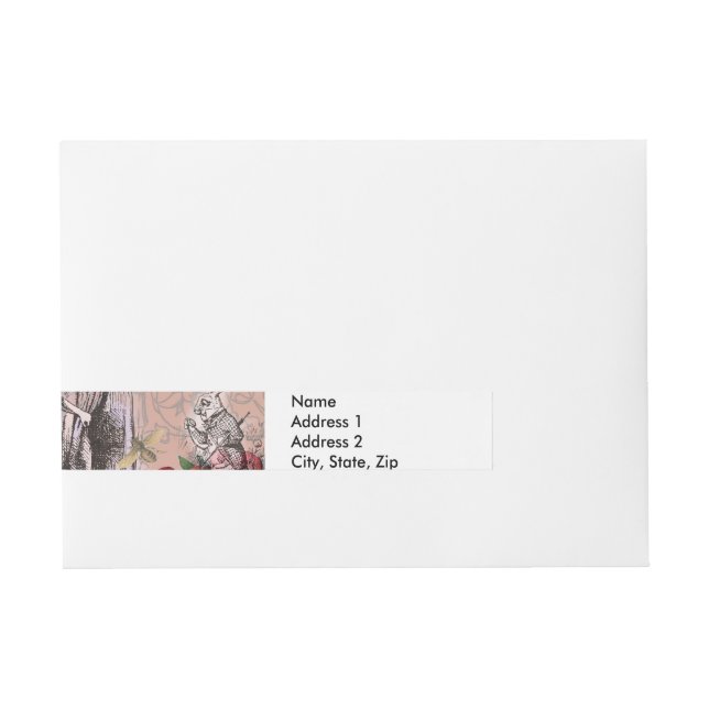 Alice nonsense curtain wonderland wraparound address label (Front)