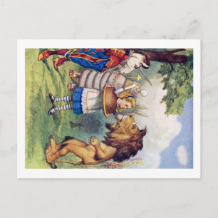 Alice Offers Cake to The Lion and The Unicorn Postcard