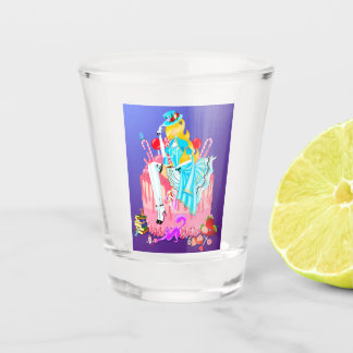 Alice on Birthday Cake Shot Glass