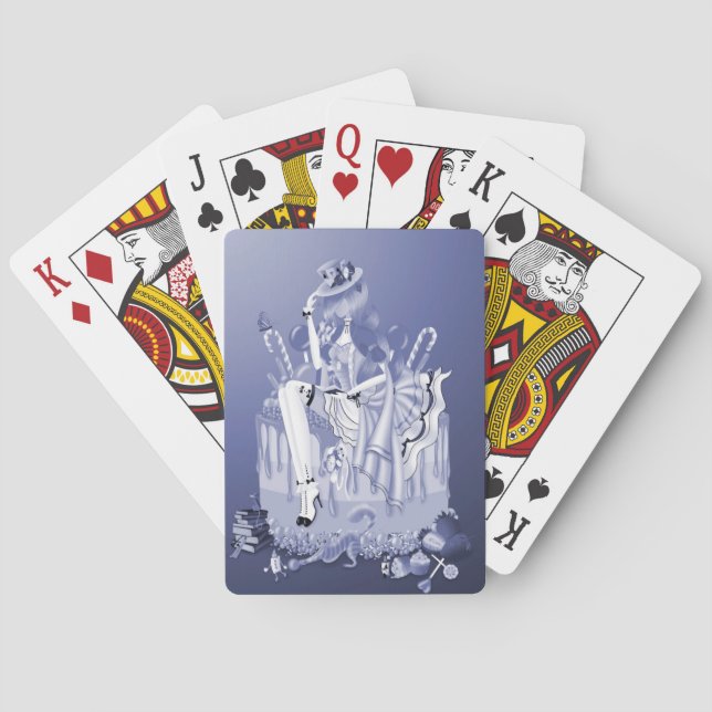 Alice on Birthday Cake Wonderland  Playing Cards (Back)