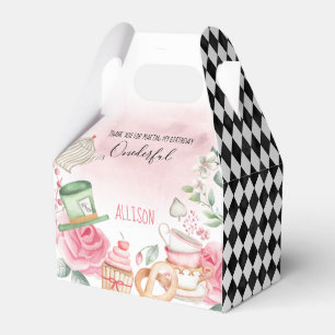 Alice Onederland Mad Tea Party Girl First Birthday Favour Box