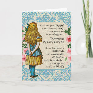 Alice over the hill birthday card -funny