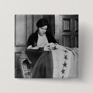 Alice Paul, Sewing Suffrage Flag, 1910s 15 Cm Square Badge