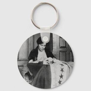 Alice Paul, Sewing Suffrage Flag, 1910s Key Ring