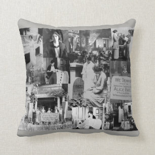 Alice Paul Suffragette Historical Photo Collage Cushion