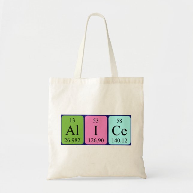 Alice periodic table name tote bag (Front)