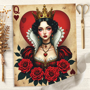 Alice Queen of Hearts Roses Scrapbook Paper