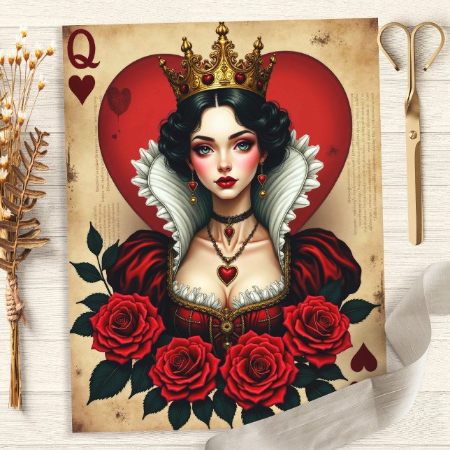 Alice Queen of Hearts Roses Scrapbook Paper (Creator Uploaded)