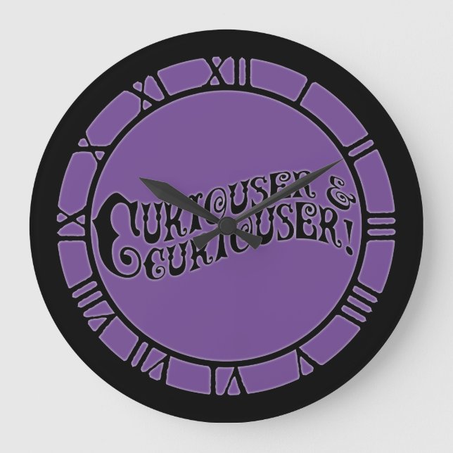 Alice Quote Curiouser And Curiouser Large Clock (Front)