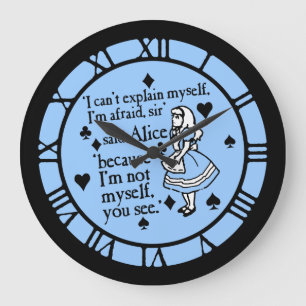 Alice Quote Not Myself Large Clock