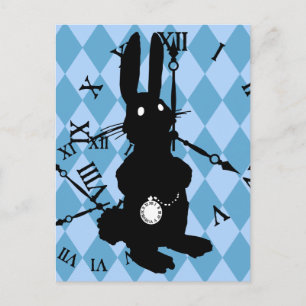 Alice Rabbit Late Postcard