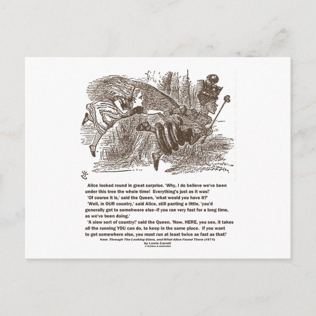 Alice Red Queen Running To Stay In Same Place Postcard (Front)