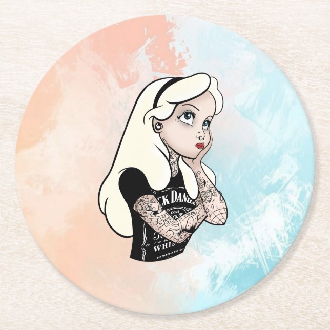 Alice Round Paper Coaster (Front)