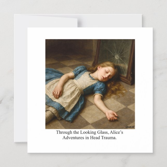 Alice’s Adventures in Head Trauma  Magnetic Invitation (Front)