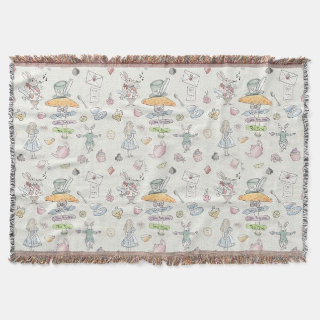 Alice’s Tea Party Throw Blanket (Front)
