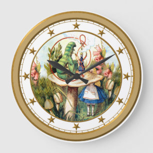 Alice Seeks Advice from The Caterpillar Large Clock