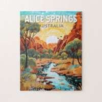 Alice Springs Australia Travel Art Vintage